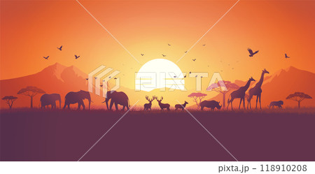 Sunset Safari: Wildlife in Harmony 118910208