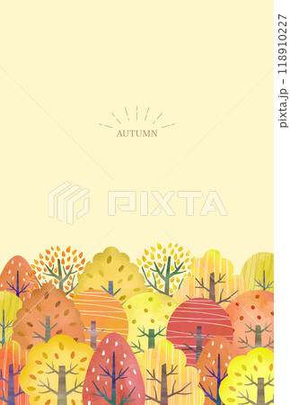 紅葉の森　（水彩風ベクター） 118910227