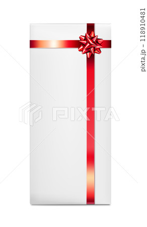 Gift box with red ribbon and bow 118910481