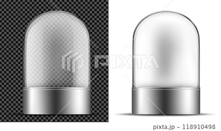 Transparent glass jar with metal lid 118910498