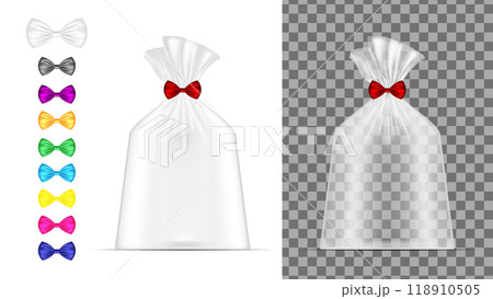 Transparent plastic bag. Packaging for bread, coffee, sweets, cookies and gift 118910505