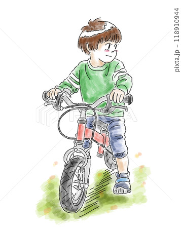 自転車に乗る子 118910944