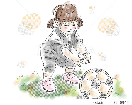 ボールで遊ぶ子 118910945