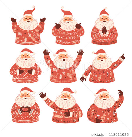 Collection of Christmas Santa Claus - Hand drawn Collection of Christmas Santa Claus - Hand drawn 118911026