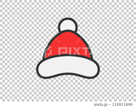 Illustration of Santa Claus hat icon (line drawing color) Illustration of Santa Claus hat icon (line drawing color) 118911690