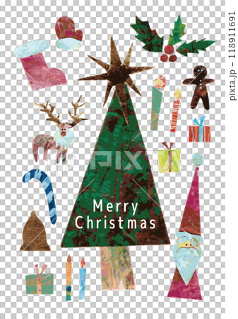 絵の具でペイントした紙で作ったクリスマスカード縦 絵の具でペイントした紙で作ったクリスマスカード縦 118911691