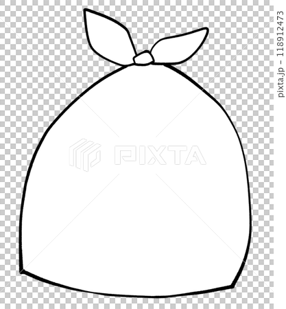 Illustration of a white bag with a tied top Illustration of a white bag with a tied top 118912473