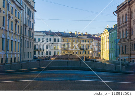 cityscape of the historical center of Saint Petersburg early in the morning, Winter Canal Embankment 118912502