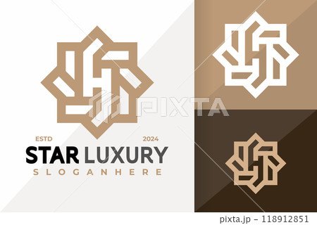 Letter H Star Luxury Logo Icon Vector Design. Creative simple logos designs illustration 118912851