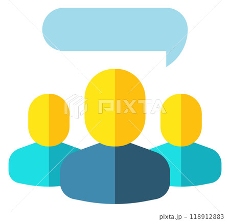 Social communication flat icon. People talk symbol Social communication flat icon. People talk symbol 118912883