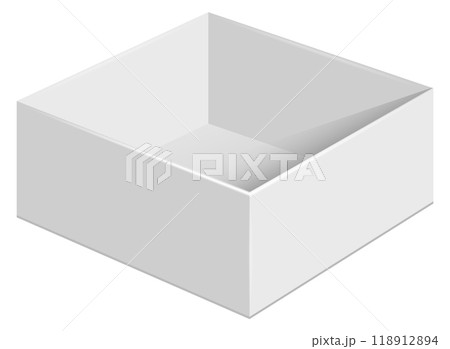 Square container mockup. Realistic blank paper box 118912894