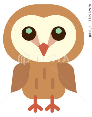 Forest bird icon. Owl character. Cute animal Forest bird icon. Owl character. Cute animal 118912976
