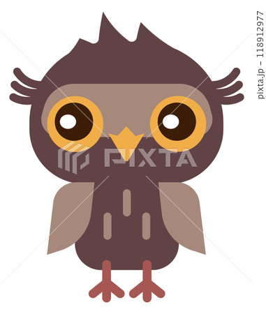 Owl color icon. Cute wild baby bird 118912977