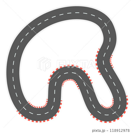 Race track top view. Asphalt road circle 118912978