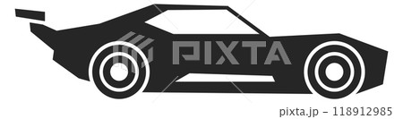 Fast drive black icon. Speed racing car 118912985