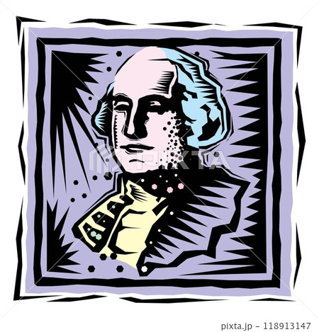 George Washington, the first President of the United States . Hand drawn vector portrait. 118913147