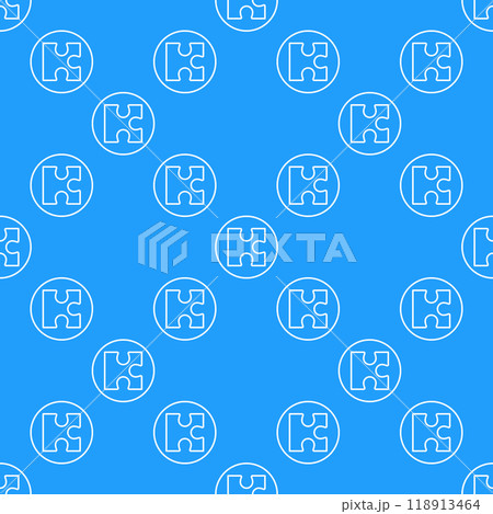 Circle with Puzzle vector Jigsaw Puzzles seamless pattern in thin line style Circle with Puzzle vector Jigsaw Puzzles seamless pattern in thin line style 118913464