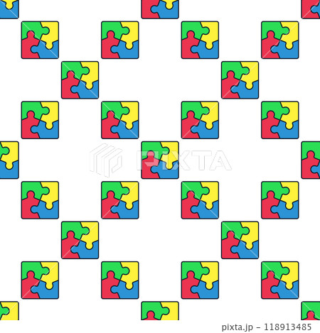 Modern Jigsaw Puzzle creative vector colored seamless pattern Modern Jigsaw Puzzle creative vector colored seamless pattern 118913485