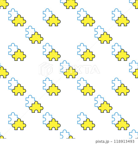Pair of Jigsaw Puzzles vector colored seamless pattern 118913493