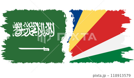 Seychelles and Saudi Arabia grunge flags connection vector Seychelles and Saudi Arabia grunge flags connection vector 118913579