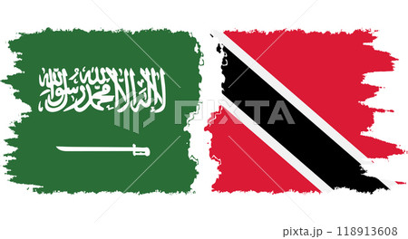 Trinidad and Tobago and Saudi Arabia grunge flags connection vector 118913608