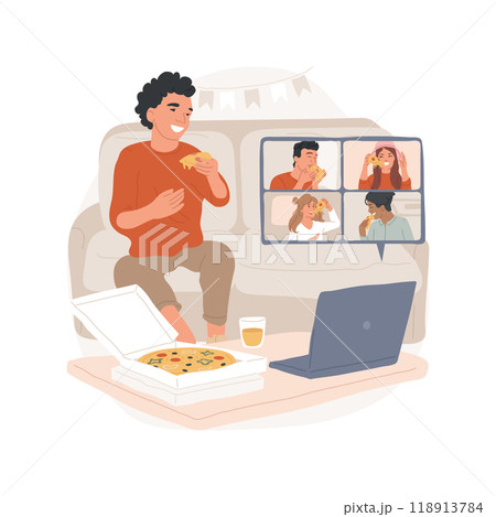 Pizza party isolated cartoon vector illustration. 118913784