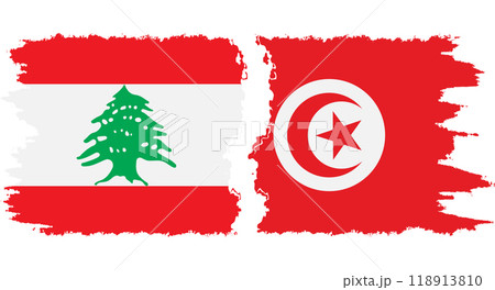 Tunisia and Lebanon grunge flags connection vector Tunisia and Lebanon grunge flags connection vector 118913810