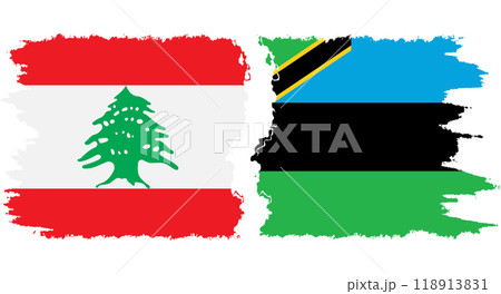 Zanzibar and Lebanon grunge flags connection vector Zanzibar and Lebanon grunge flags connection vector 118913831