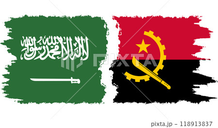 Angola and Saudi Arabia grunge flags connection vector Angola and Saudi Arabia grunge flags connection vector 118913837