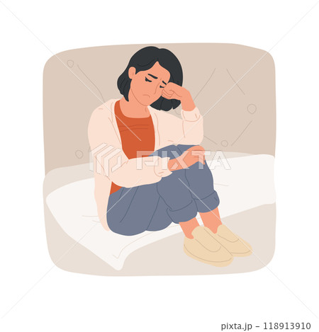 Signs of depression isolated cartoon vector illustration. 118913910