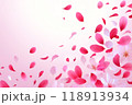 ピンクの花と花びらの舞う背景 118913934