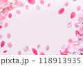 ピンクの花と花びらの背景 118913935