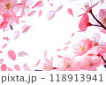 ピンクの花と花びらの舞う背景 118913941