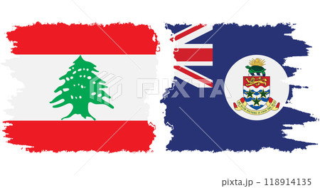 Cayman Islands and Lebanon grunge flags connection vector Cayman Islands and Lebanon grunge flags connection vector 118914135