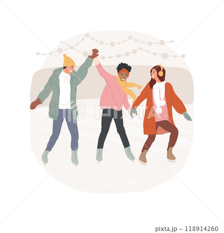 Holiday ice rink isolated cartoon vector illustration. Holiday ice rink isolated cartoon vector illustration. 118914260
