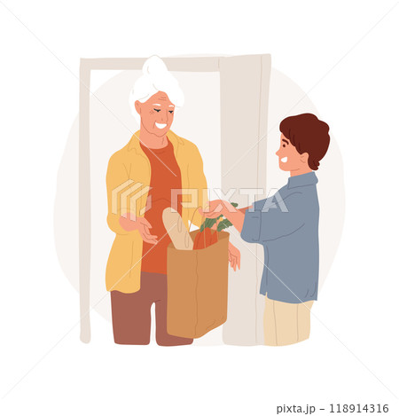 Visit elderly people isolated cartoon vector illustration. 118914316
