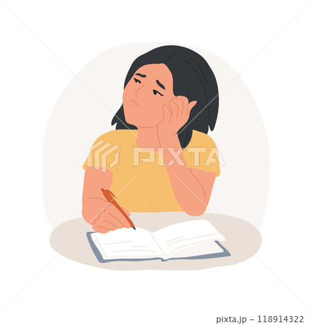 Bored isolated cartoon vector illustration. 118914322