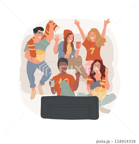 Watching sports isolated cartoon vector illustration. 118914339