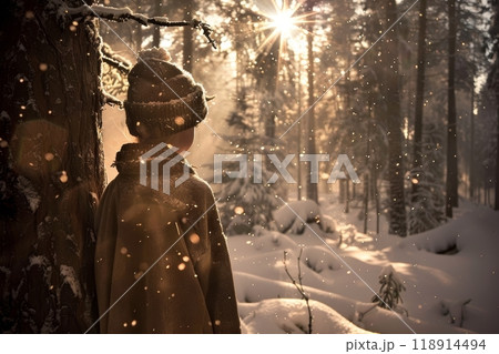 Festive winter wonderland celebrating the magic of christmas with joy and cheer 118914494