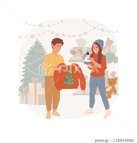Buying presents isolated cartoon vector illustration. 118914880