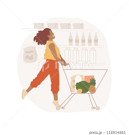 Shopping alone isolated cartoon vector illustration. Shopping alone isolated cartoon vector illustration. 118914881