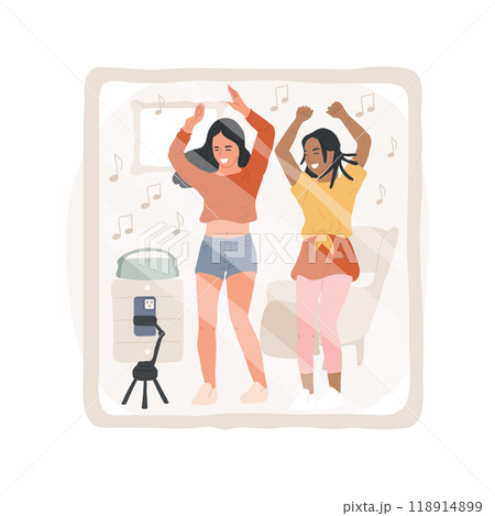 Dance video isolated cartoon vector illustration. 118914899