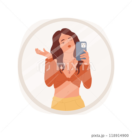 Grimacing for video isolated cartoon vector illustration. 118914900