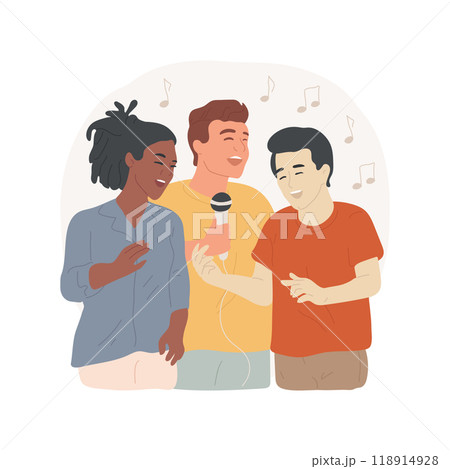 Singing isolated cartoon vector illustration. 118914928