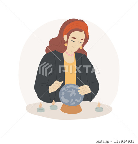 Fortune telling isolated cartoon vector illustration. Fortune telling isolated cartoon vector illustration. 118914933