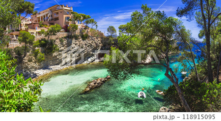 Best scenic beaches of Mallorca Balearic island - charming Calo de ses Llises near Peguer 118915095