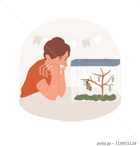 Butterflies release isolated cartoon vector illustration. Butterflies release isolated cartoon vector illustration. 118915126
