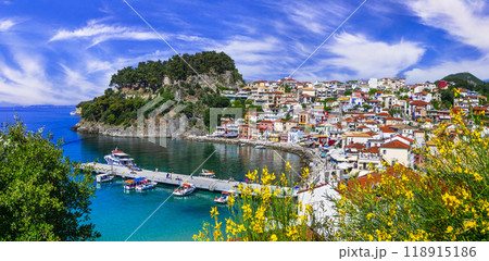 Beautiful colorful towns of Greece - Parga. Popular for summer vacations, Epirus. Greek holidays 118915186