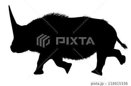 Detailed silhouette of Elasmotherium Detailed silhouette of Elasmotherium 118915336