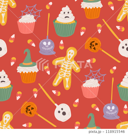 Trick or Treat Halloween seamless pattern Trick or Treat Halloween seamless pattern 118915546